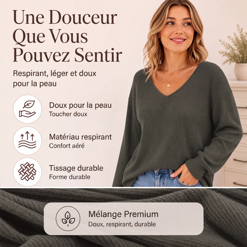 👜 -50 % sur toute la mode femme ! ✨Haut en maille élégant pour femme avec nœud au dos