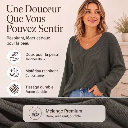 👜 -50 % sur toute la mode femme ! ✨Haut en maille élégant pour femme avec nœud au dos