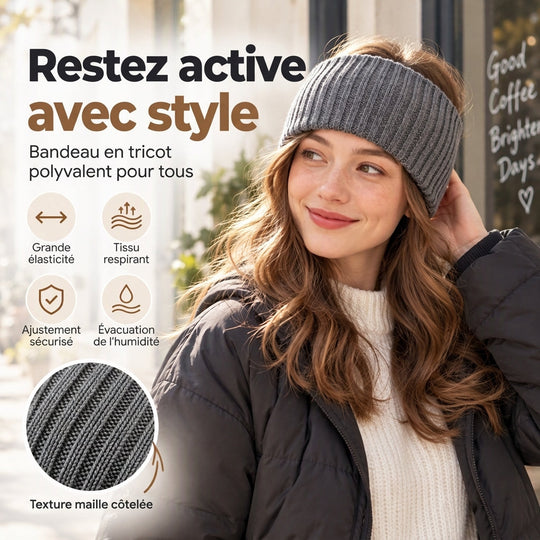 👜 -40 % sur toute la mode femme ! ✨Bandeau de sport large en maille côtelée