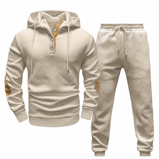 🖤Black Friday Sale:50% OFF🖤 🧥 Men's 2 Piece Hoodie Set – Premium Jacquard Knit, Breathable & Always Cool