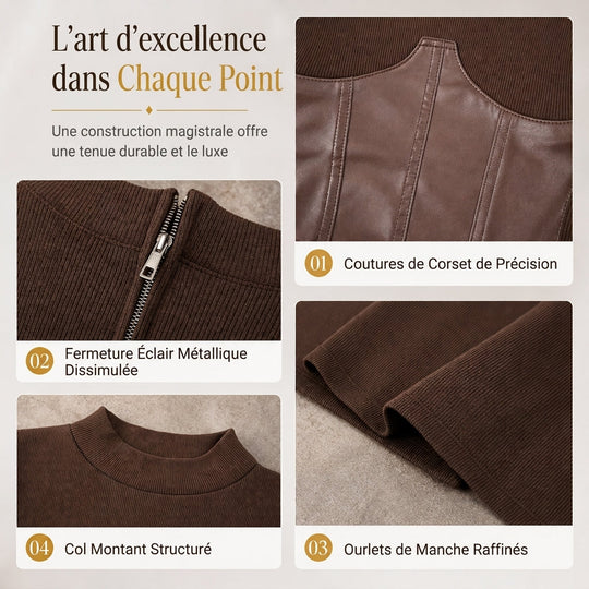 Robe pull mouchetée à manches longues et col rond pour femme, coupe slim moulante