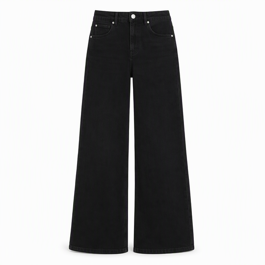 Jeans en denim à coupe ample et jambe droite pour femmes