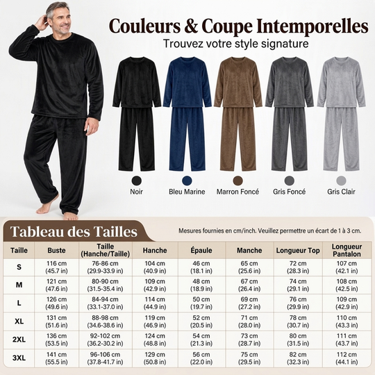Ensemble Pyjama Velours Thermique Confortable pour Homme