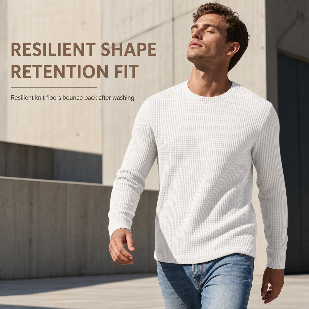 👜 -50 % sur toute la mode femme ! ✨Men's Casual Slim Fit Crew Neck Long Sleeve Sweatshirt