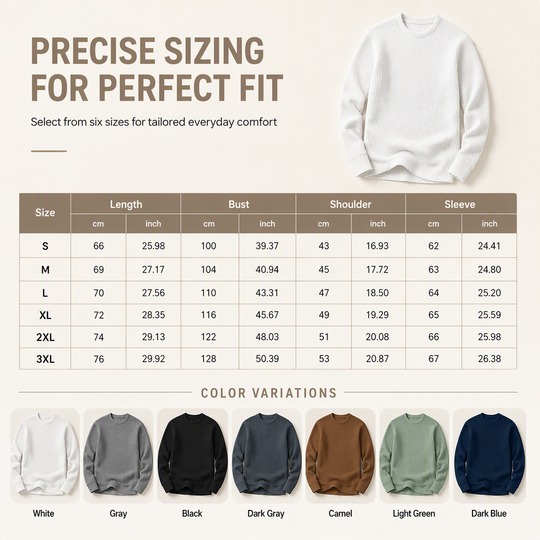 👜 -50 % sur toute la mode femme ! ✨Men's Casual Slim Fit Crew Neck Long Sleeve Sweatshirt