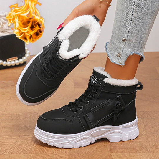 Bottines d'hiver chaudes pour femmes, doublure en peluche
