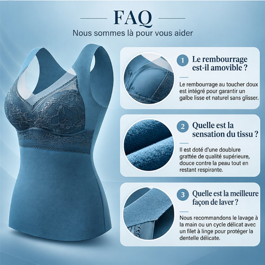 ⏳Liquidation totale⏳Débardeur Thermique Moulant Femme avec Soutien-Gorge Intégré
