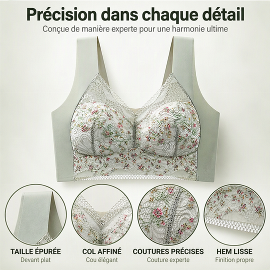 Soutien-gorge de maintien sans couture en dentelle florale pour femmes