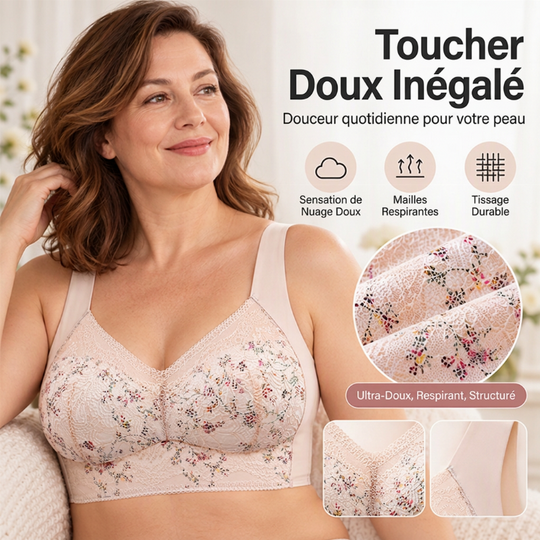 Soutien-gorge de maintien sans couture en dentelle florale pour femmes