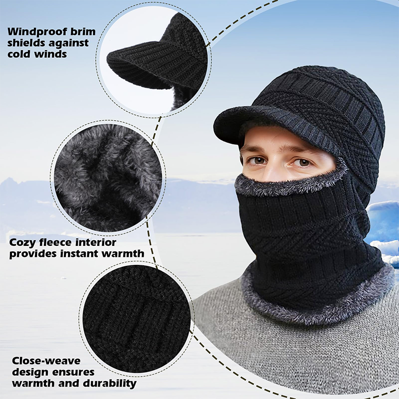 🧢 40% DE RÉDUCTION ! ❄️ Bonnet d'Hiver 3 en 1 – Couvre-Visage Intégré, Tissu Polaire Doux & Cagoule Sportive 🏔️✨