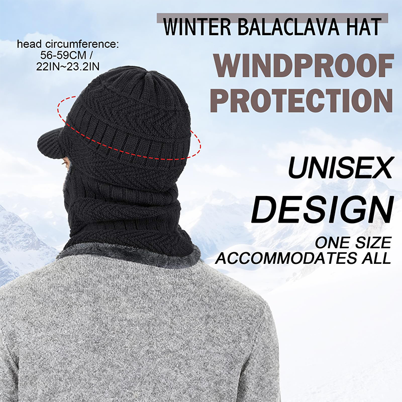 🧢 40% DE RÉDUCTION ! ❄️ Bonnet d'Hiver 3 en 1 – Couvre-Visage Intégré, Tissu Polaire Doux & Cagoule Sportive 🏔️✨