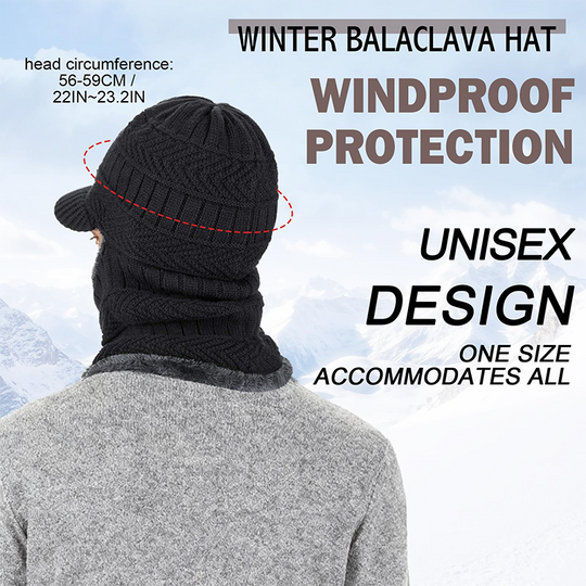🧢 40% DE RÉDUCTION ! ❄️ Bonnet d'Hiver 3 en 1 – Couvre-Visage Intégré, Tissu Polaire Doux & Cagoule Sportive 🏔️✨