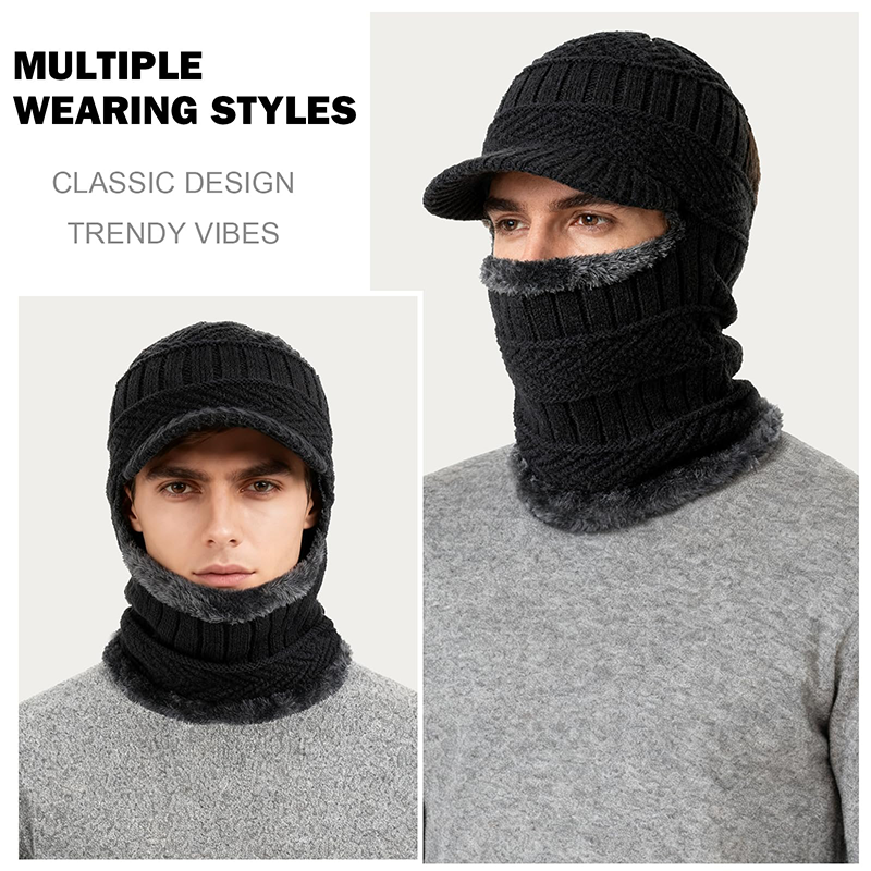 🧢 40% DE RÉDUCTION ! ❄️ Bonnet d'Hiver 3 en 1 – Couvre-Visage Intégré, Tissu Polaire Doux & Cagoule Sportive 🏔️✨