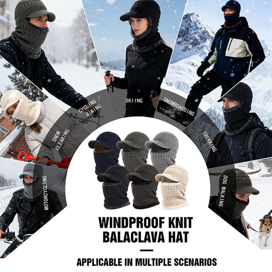 🧢 40% DE RÉDUCTION ! ❄️ Bonnet d'Hiver 3 en 1 – Couvre-Visage Intégré, Tissu Polaire Doux & Cagoule Sportive 🏔️✨