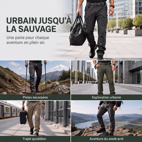 Pantalons cargo extensibles d'extérieur pour hommes