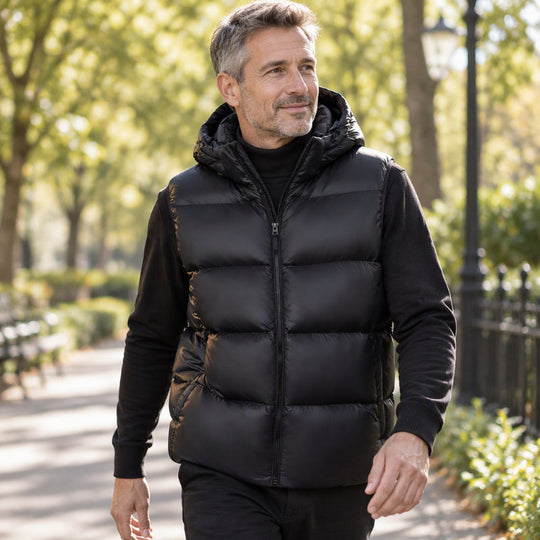 Gilet thermique léger à capuche pour homme