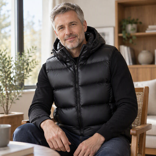 Gilet thermique léger à capuche pour homme