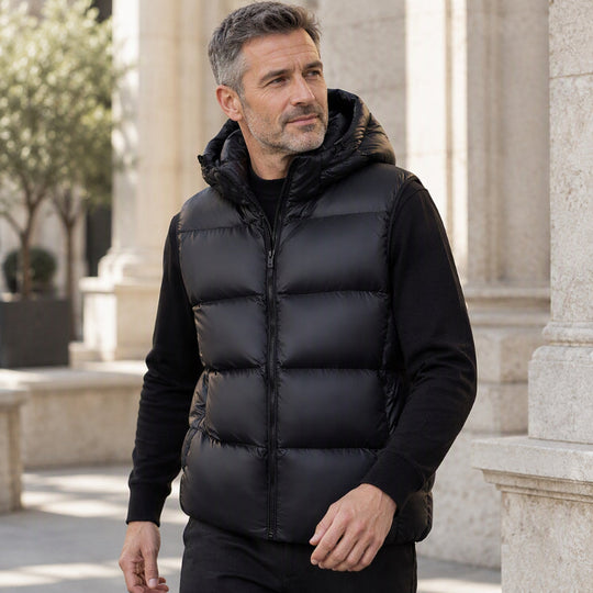 Gilet thermique léger à capuche pour homme