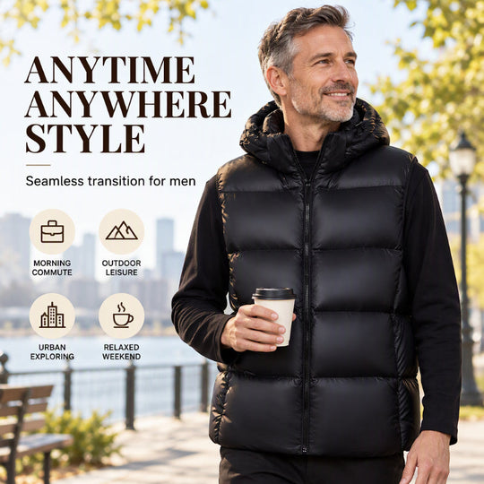 Gilet thermique léger à capuche pour homme