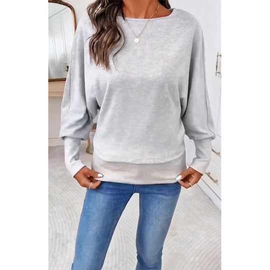 Pull décontracté à manches chauve-souris pour femme