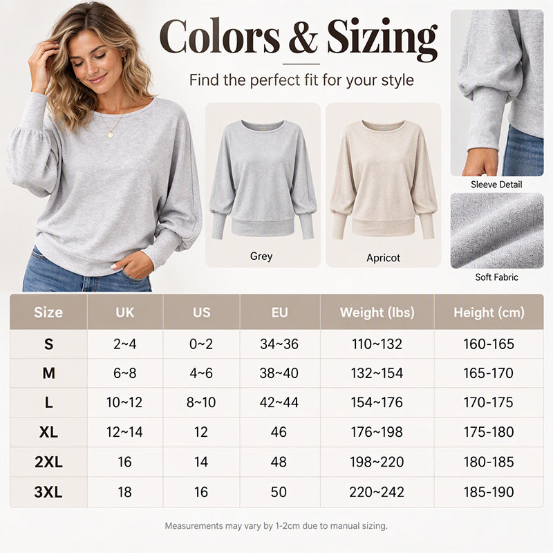 Pull décontracté à manches chauve-souris pour femme