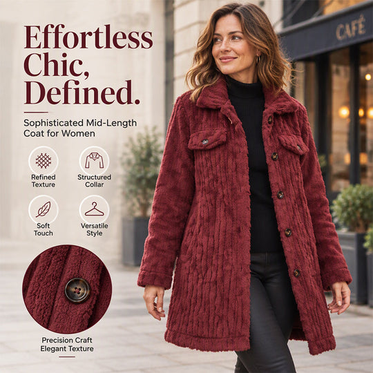Manteau thermique douillet mi-long d'hiver pour femme