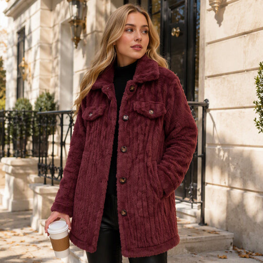 Manteau thermique douillet mi-long d'hiver pour femme