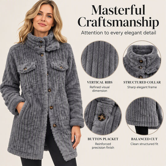 Manteau thermique douillet mi-long d'hiver pour femme