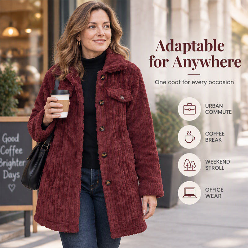 Manteau thermique douillet mi-long d'hiver pour femme