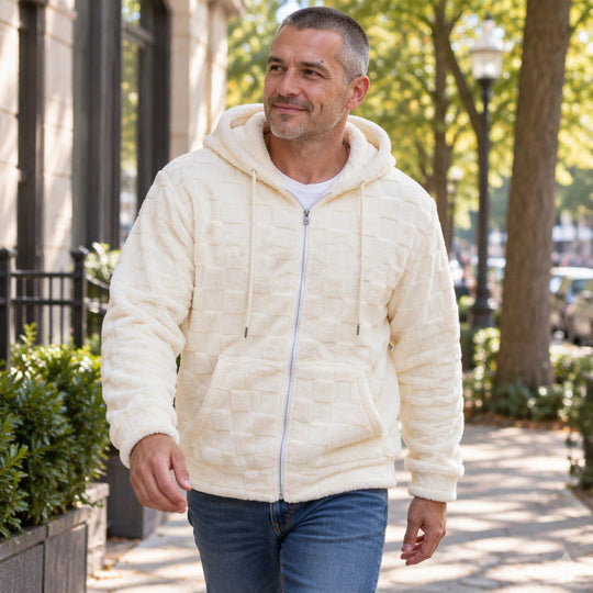 Veste décontractée à capuche pour homme, chaude pour l'hiver