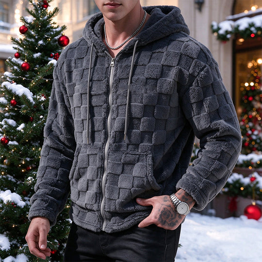Veste décontractée à capuche pour homme, chaude pour l'hiver