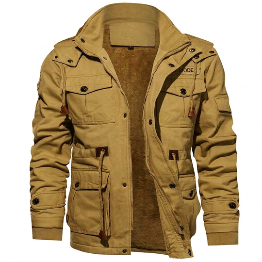 Veste d'hiver thermique pour hommes avec capuche amovible