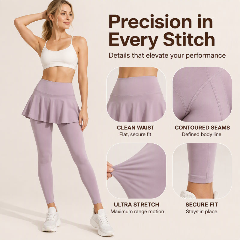 Legging taille haute pour femme avec jupe