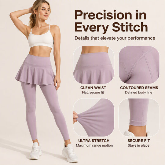 Legging taille haute pour femme avec jupe