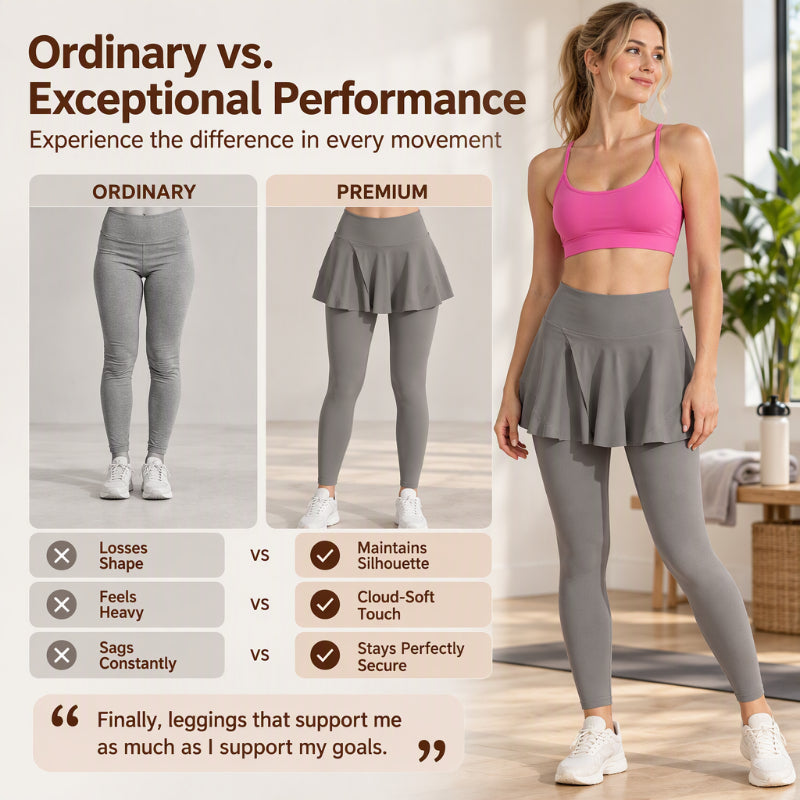 Legging taille haute pour femme avec jupe