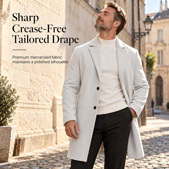 Trench-coat classique pour homme à boutonnage simple, coupe décontractée d'affaires, coupe-vent haut de gamme.