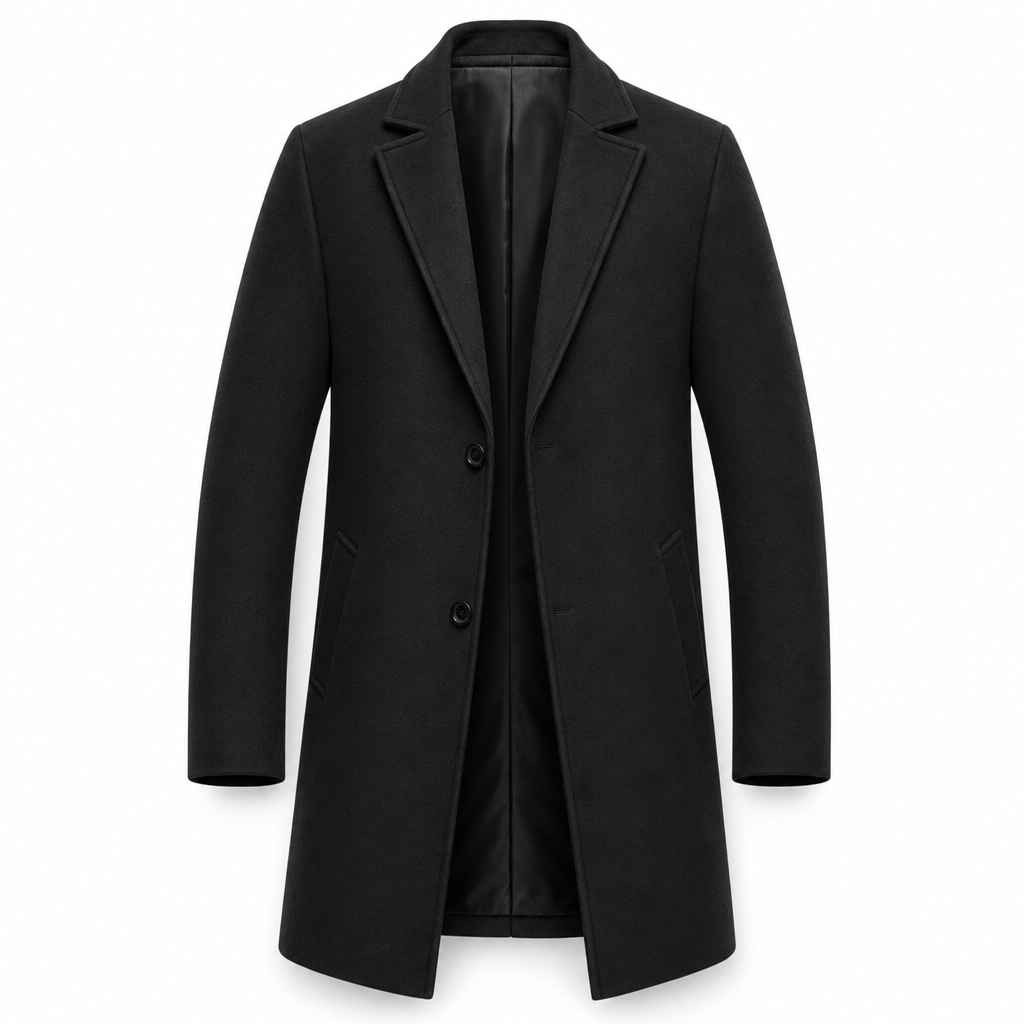 Trench-coat classique pour homme à boutonnage simple, coupe décontractée d'affaires, coupe-vent haut de gamme.