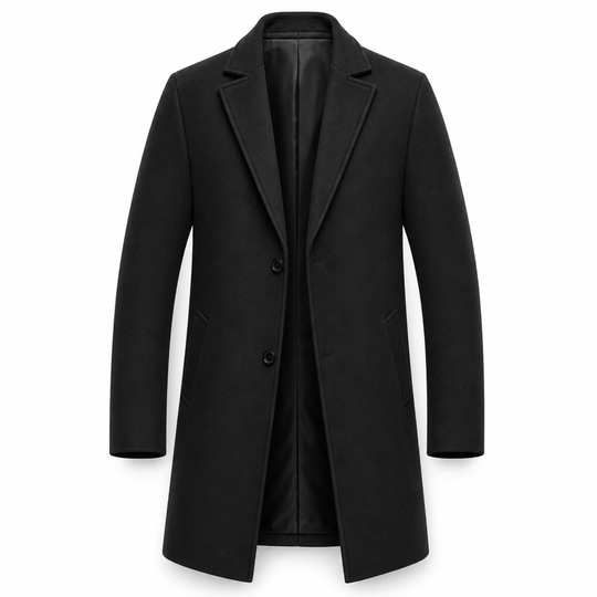 Trench-coat classique pour homme à boutonnage simple, coupe décontractée d'affaires, coupe-vent haut de gamme.