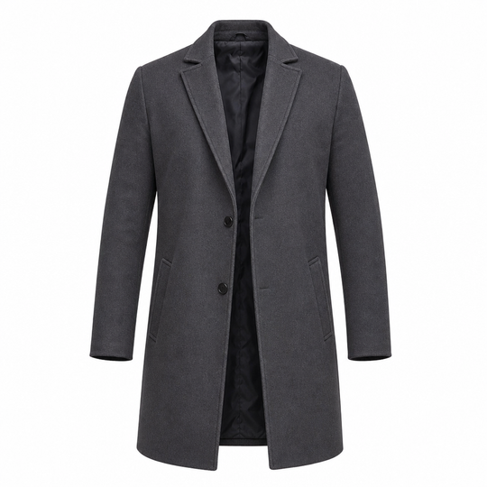 Trench-coat classique pour homme à boutonnage simple, coupe décontractée d'affaires, coupe-vent haut de gamme.