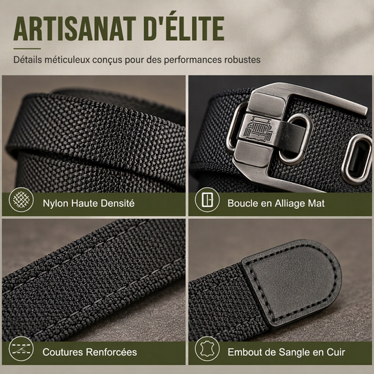 Ceinture tactique tressée robuste pour l'extérieur avec boucle métallique