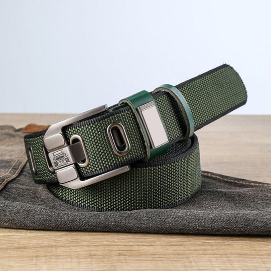 Ceinture tactique tressée robuste pour l'extérieur avec boucle métallique