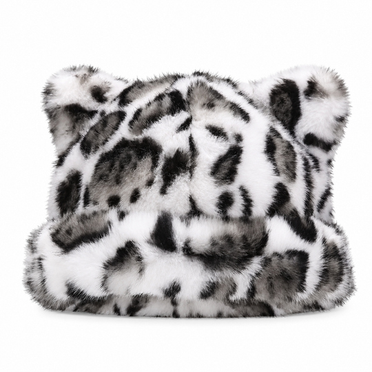 Bonnet d'hiver en fausse fourrure de vison pelucheuse pour femme avec oreilles d'ourson mignonnes - Bonnet chaud pour temps froid