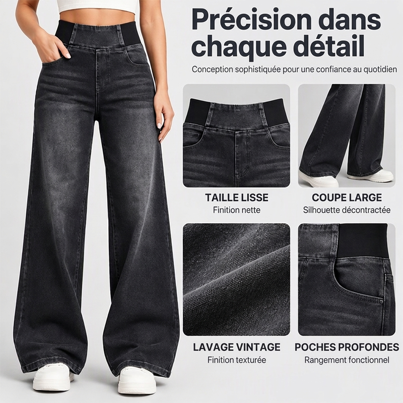 Jean décontracté évasé extensible pour femme