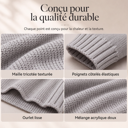 Cardigan en maille épaisse à manches chauve-souris pour femme