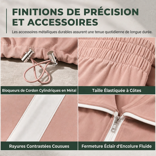Ensemble décontracté 2 pièces pour femme : sweat à capuche zippé à manches longues et pantalon cargo jogger avec poches
