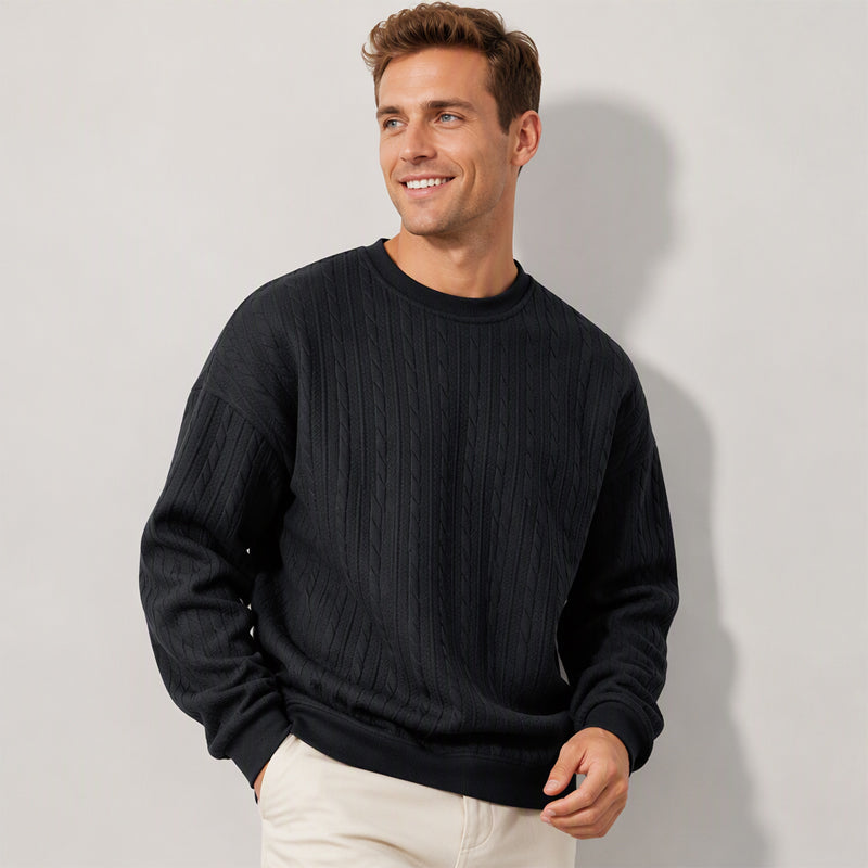 ❄️Winter Hot Sale 50% OFF🔥Men's Cable Knit Crewneck Sweatshirt