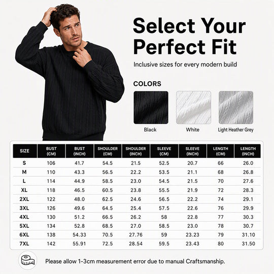 ❄️Winter Hot Sale 50% OFF🔥Men's Cable Knit Crewneck Sweatshirt