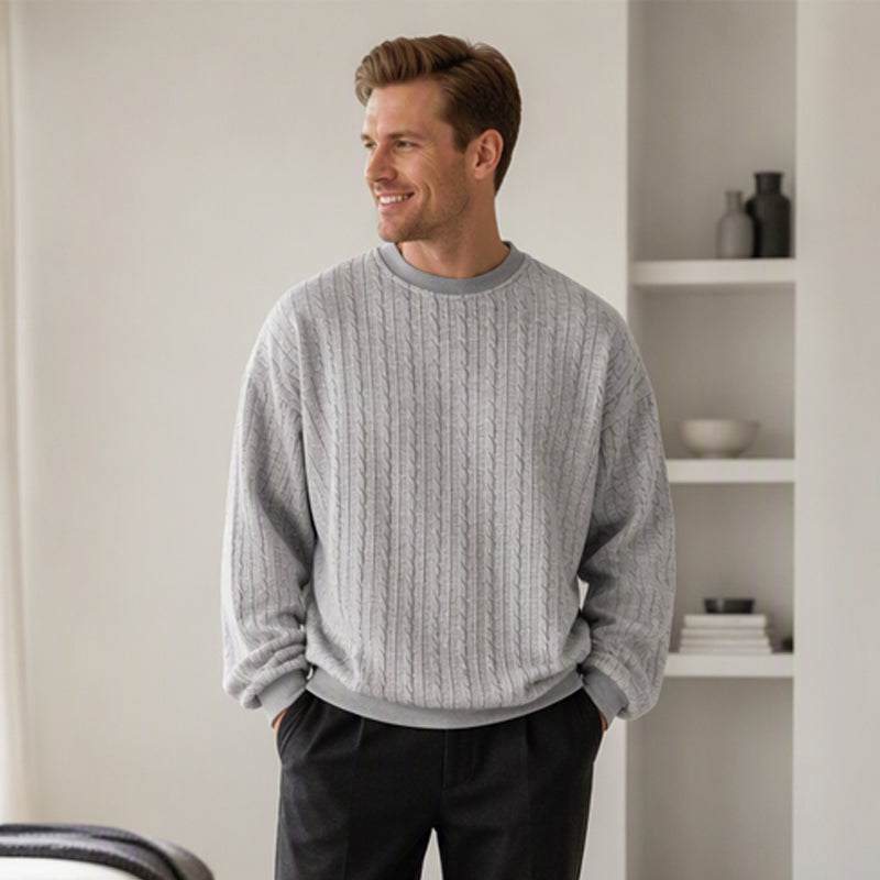 ❄️Winter Hot Sale 50% OFF🔥Men's Cable Knit Crewneck Sweatshirt