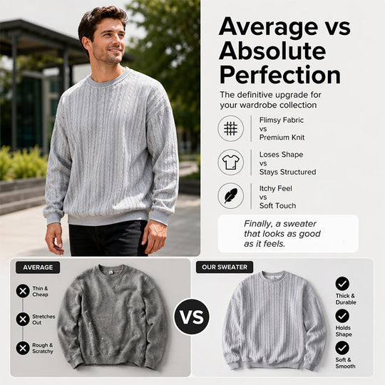 ❄️Winter Hot Sale 50% OFF🔥Men's Cable Knit Crewneck Sweatshirt
