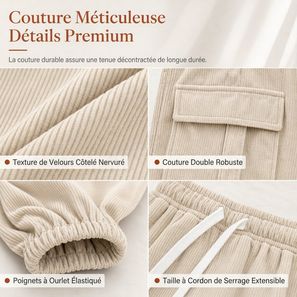 💖Soldes ! Prix cassés💖Pantalon de jogging décontracté en velours côtelé pour femmes